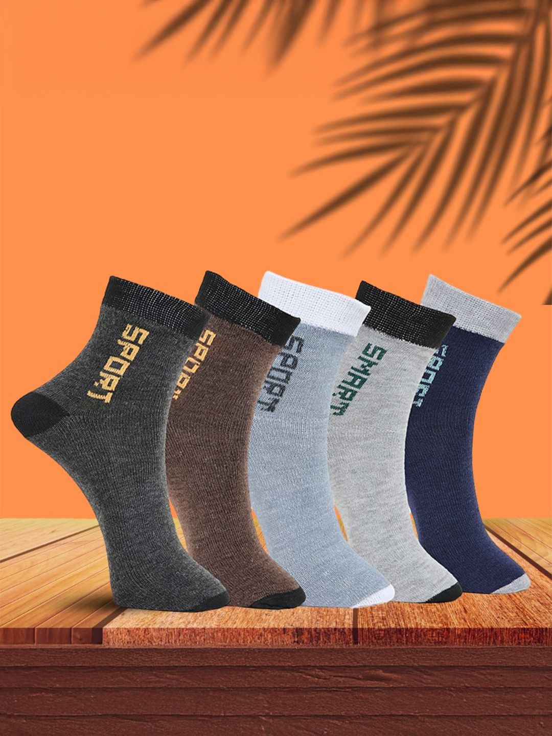 MJE Pack Of 5 Printed Mid Rise Ankle Length Socks-picture-35