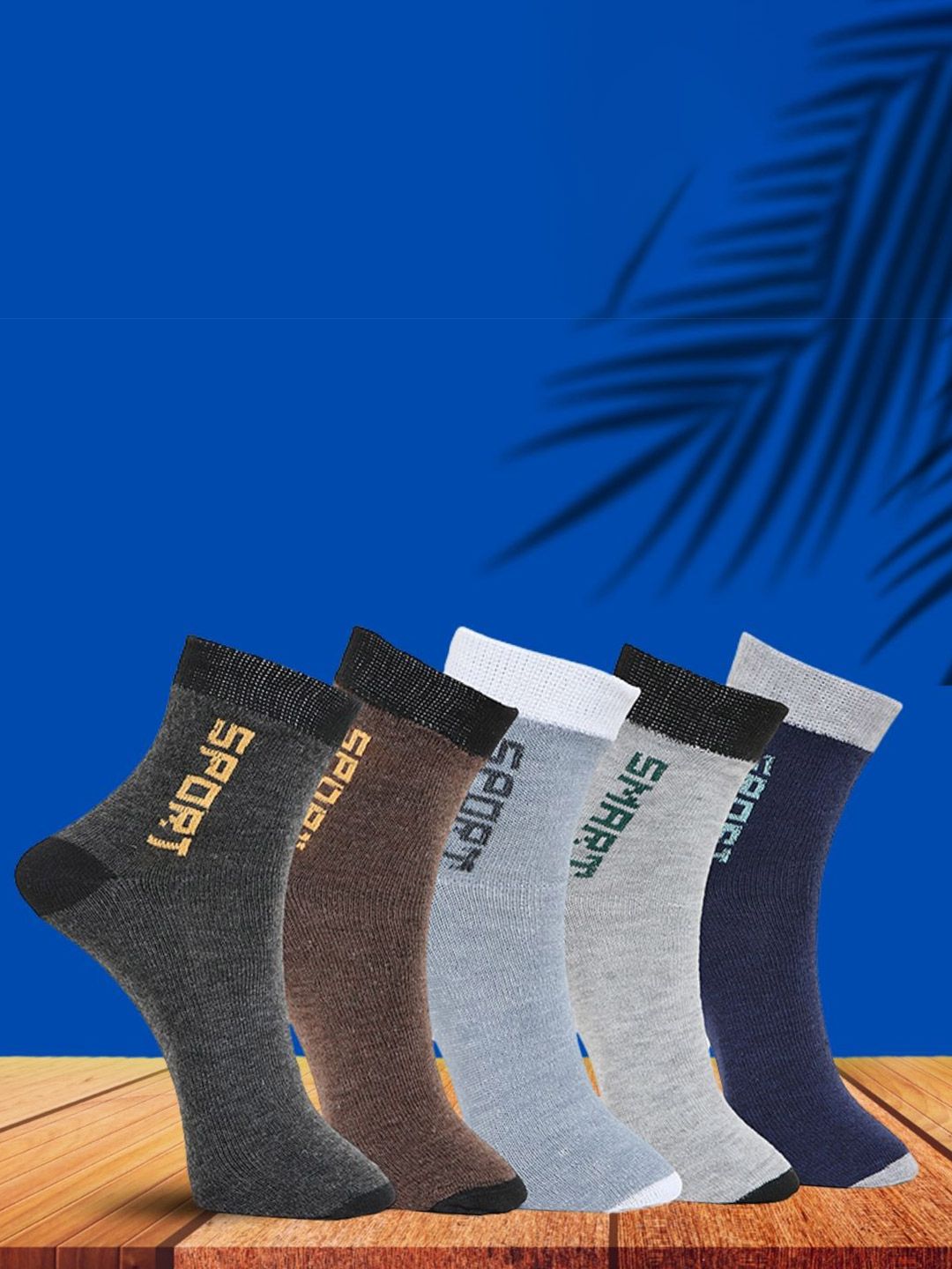 MJE Unisex Pack Of 5 Printed Anti-Odour Ankle-Length Socks-picture-35