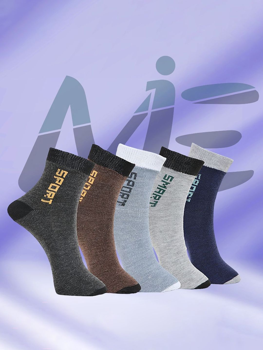 MJE Unisex Pack Of 5 Printed Anti-Odour Ankle-Length Socks-picture-34