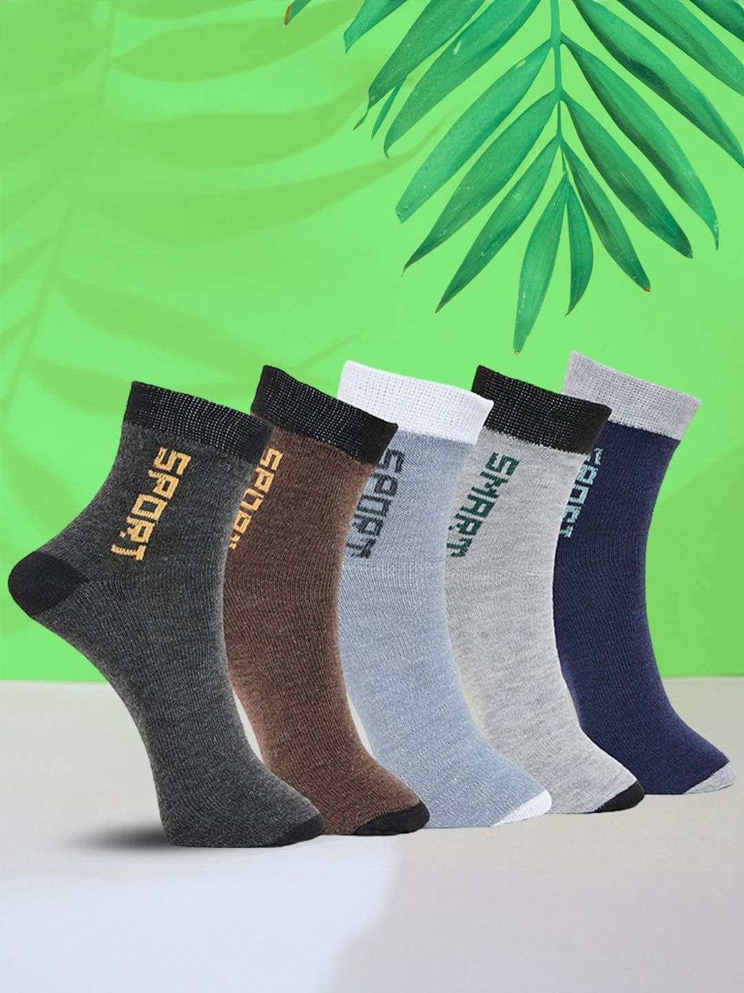 MJE Unisex Pack Of 5 Printed Anti-Odour Ankle-Length Socks-picture-32