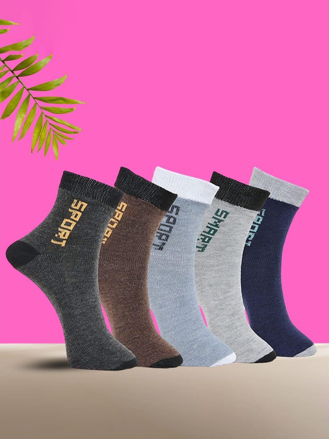 MJE Pack Of 5 Printed Mid Rise Ankle Length Socks-picture-40