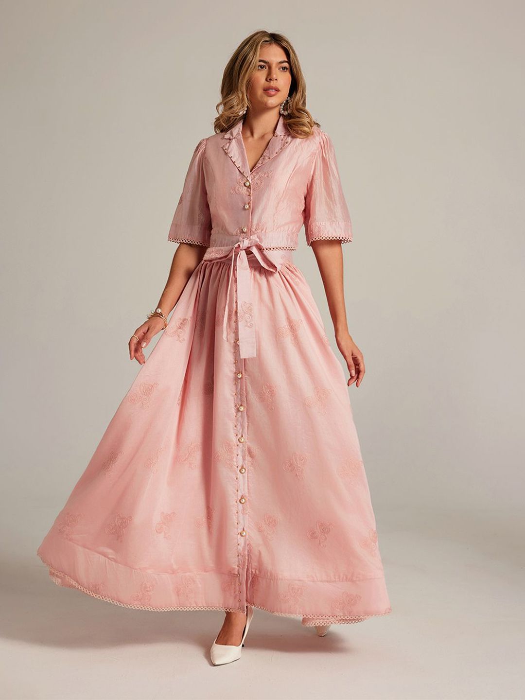 JC Collection Floral Printed Lapel Collar Top With Skirt Co-Ords-picture-30