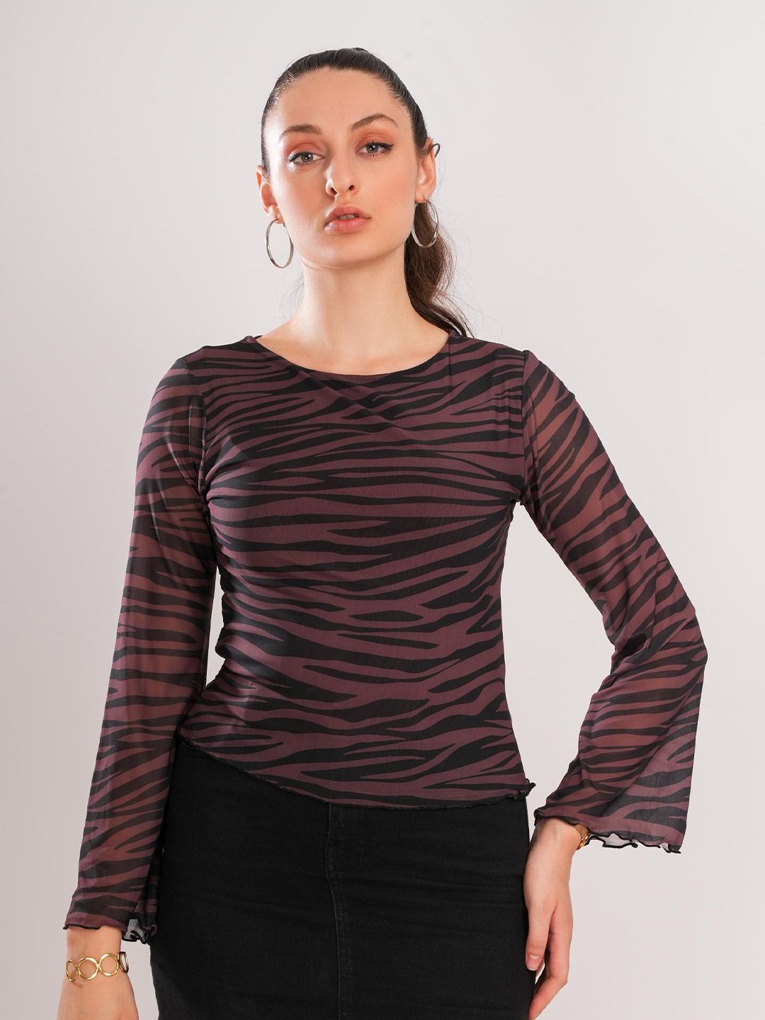 clobug Women Animal Printed Round Neck Top-picture-10