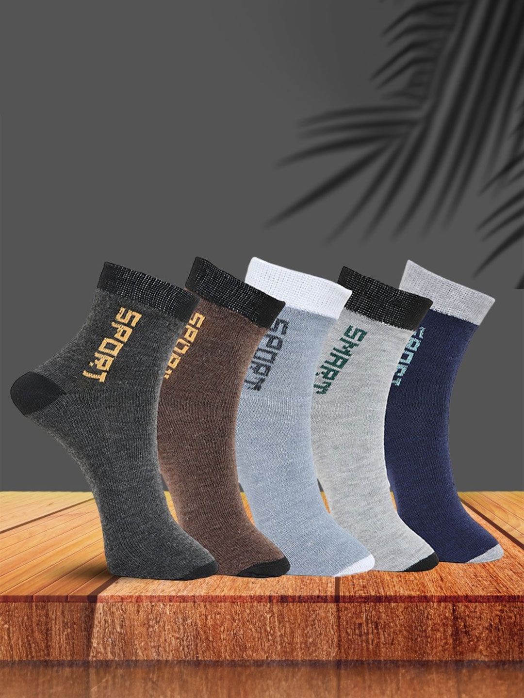 MJE Pack Of 5 Printed Mid Rise Ankle Length Socks-picture-40