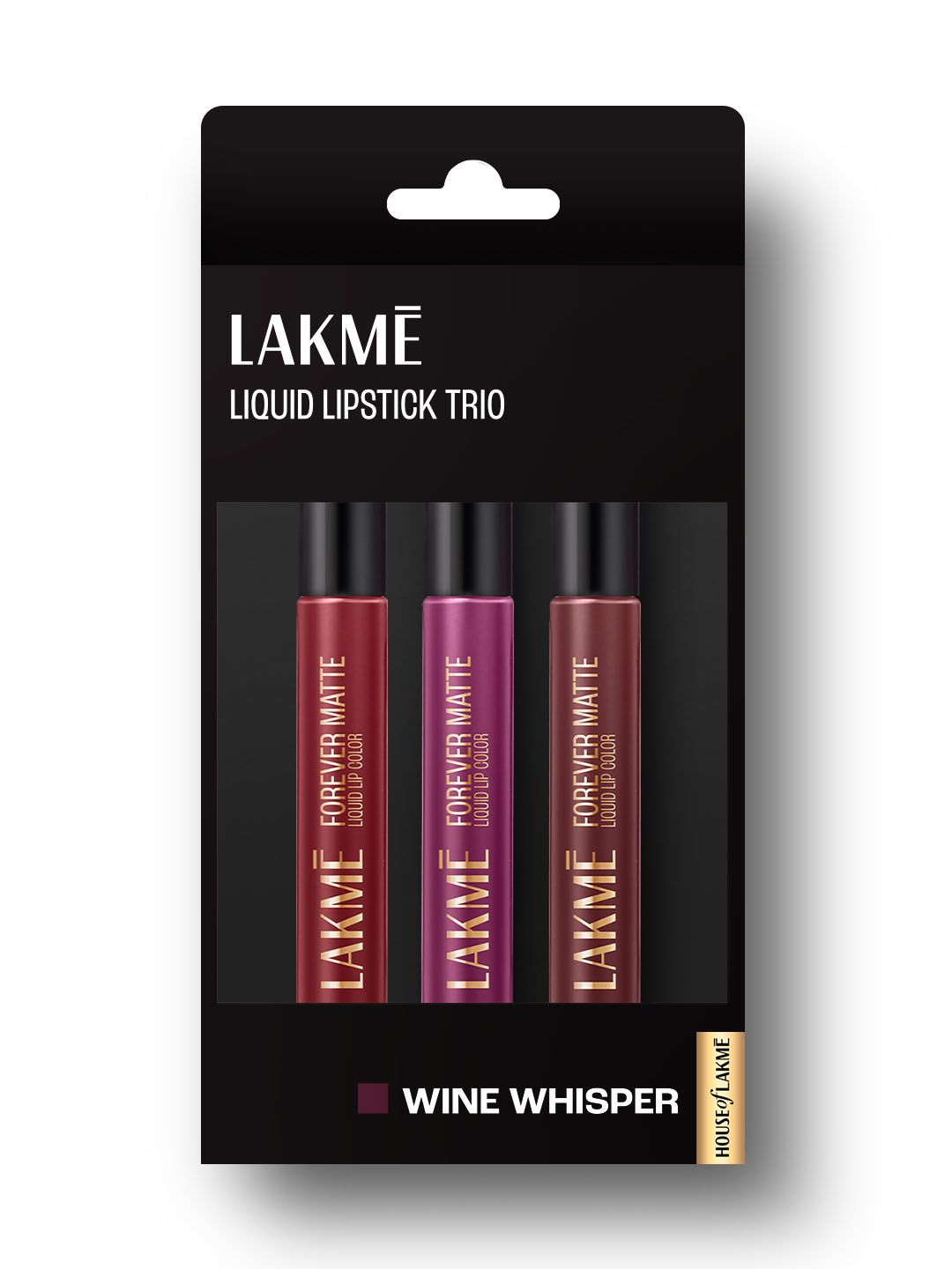 Lakme Forever Matte Long Stay Light-Weight Liquid Lipstick Trio 16.8ml - Wine Whisper