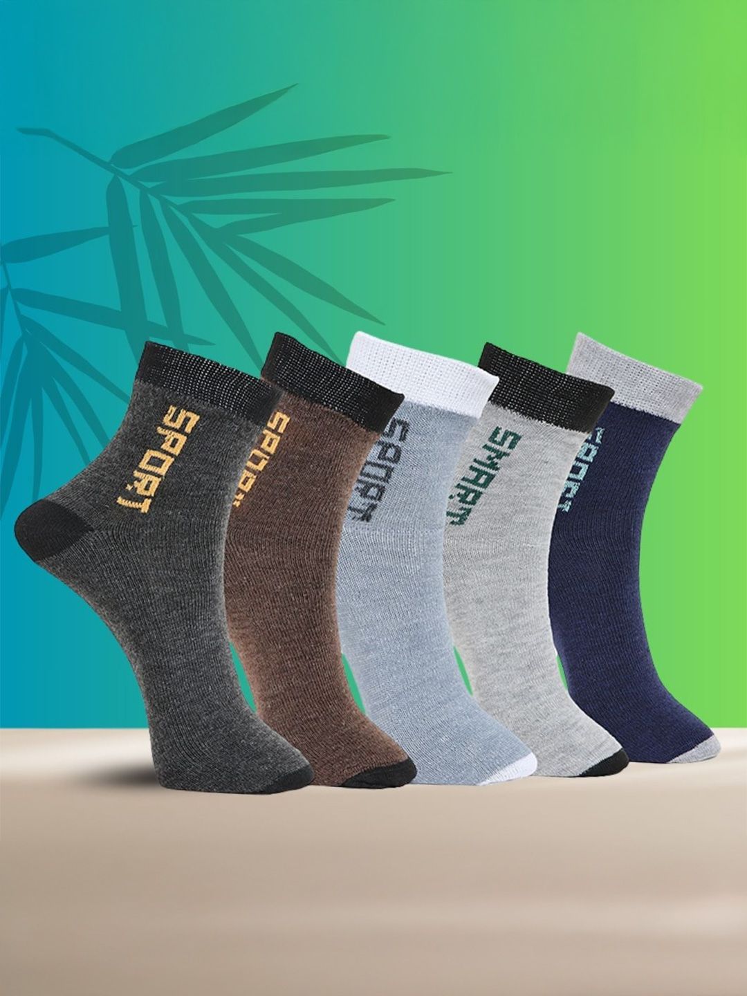 MJE Unisex Pack Of 5 Printed Anti-Odour Ankle-Length Socks-picture-9