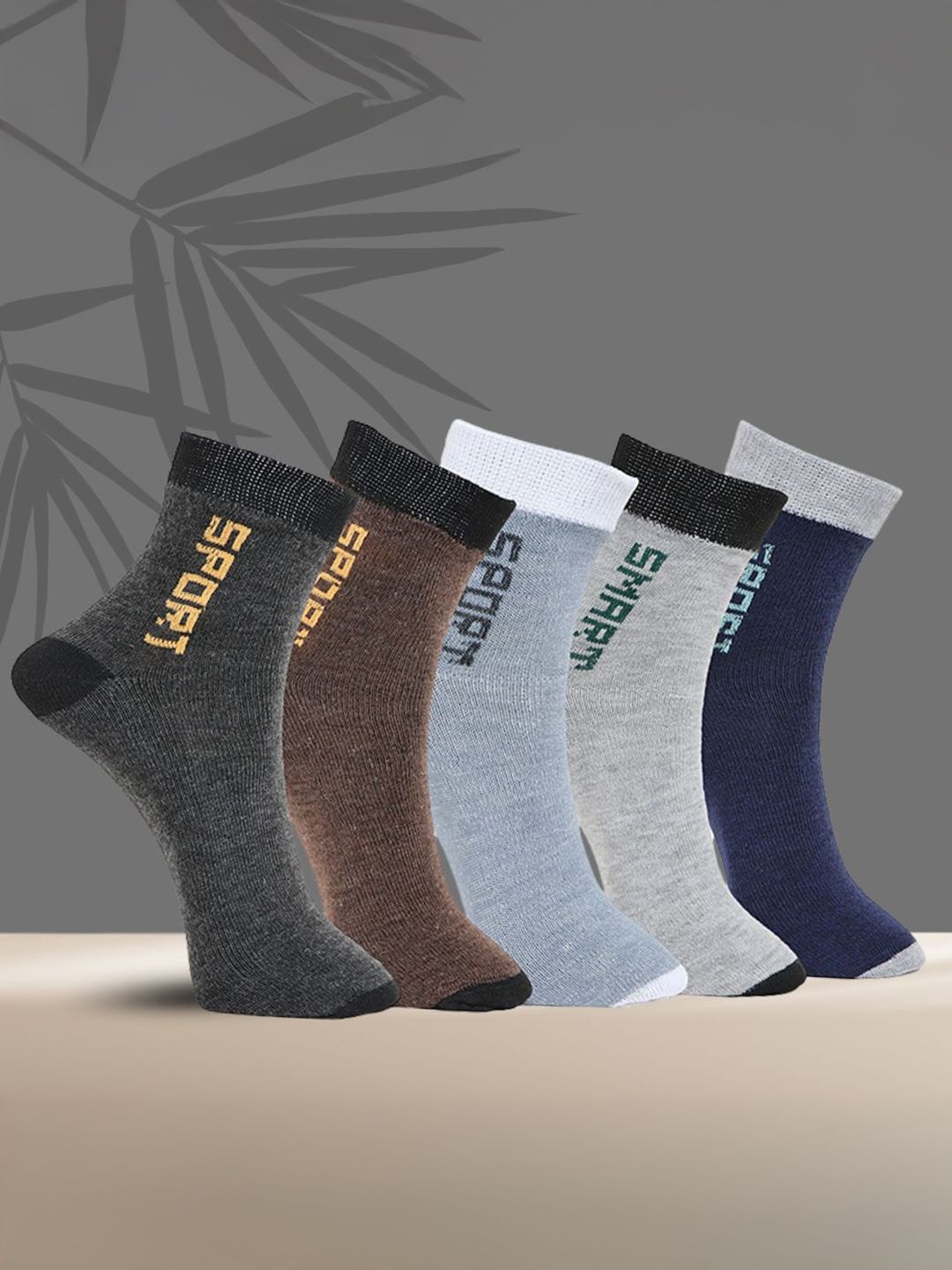 MJE Unisex Pack Of 5 Patterned Anti-Odour Ankle-Length Socks-picture-14