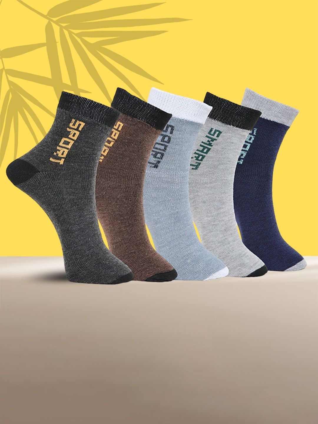 MJE Pack Of 5 Printed Mid Rise Ankle Length Socks-picture-28