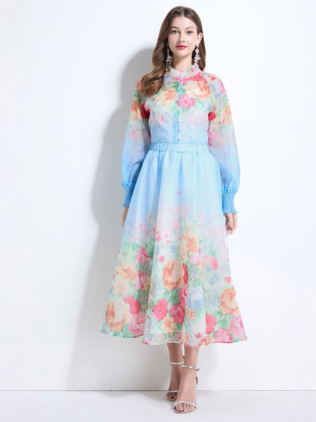 JC Collection Floral Printed Top With Skirt Co-Ords-picture-12