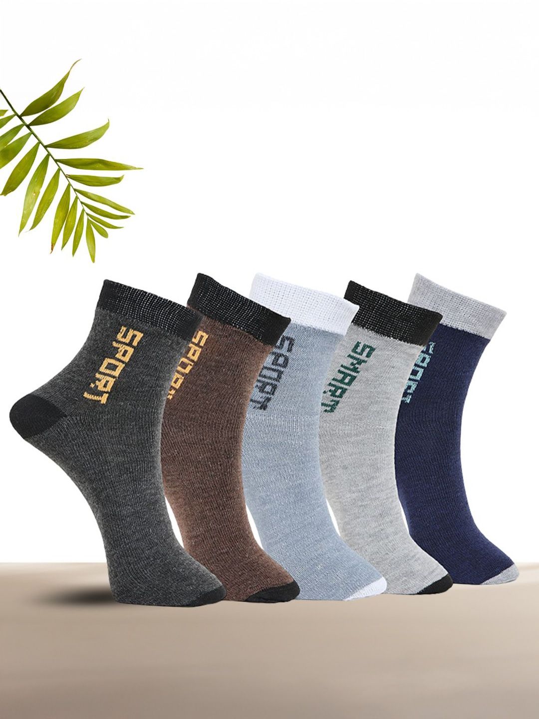 MJE Pack Of 5 Printed Mid Rise Ankle Length Socks-picture-47