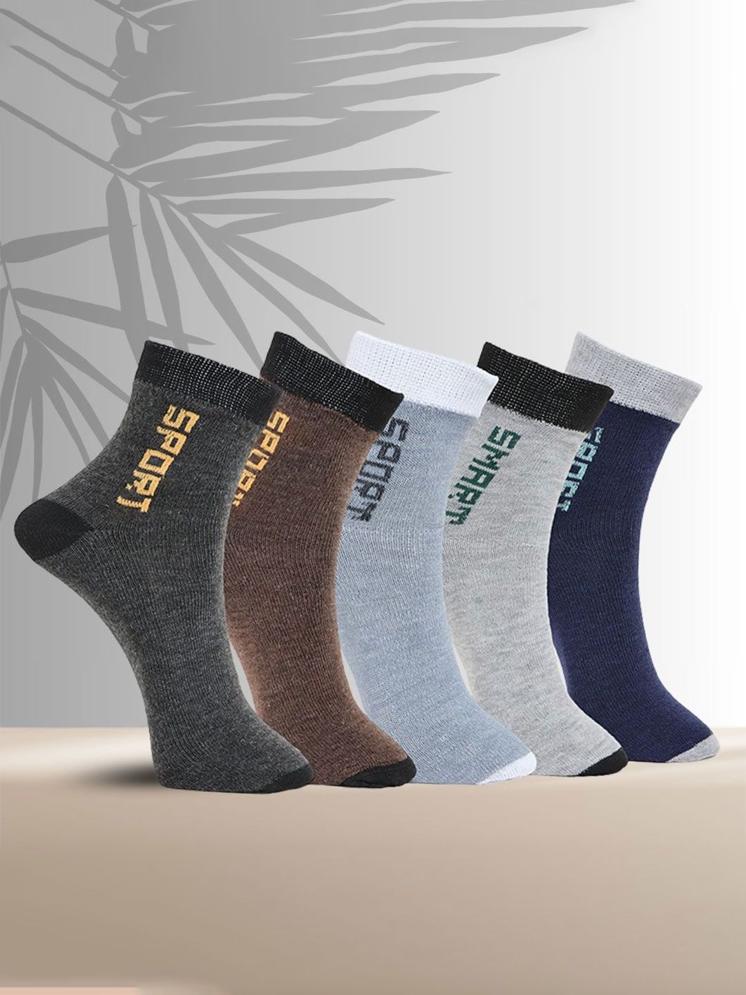 MJE Pack Of 5 Printed Mid Rise Ankle Length Socks-picture-33