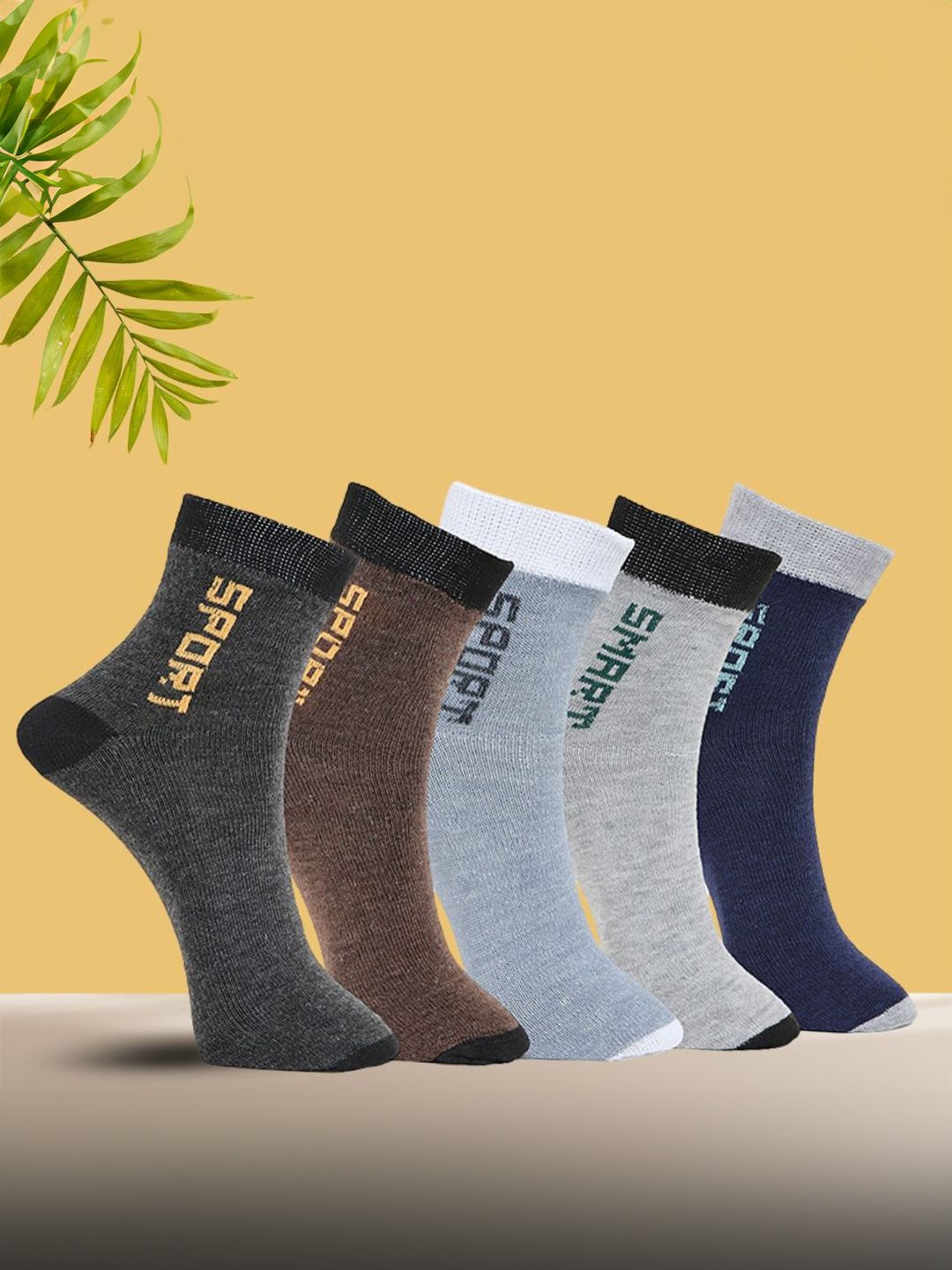 MJE Unisex Pack Of 5 Printed Anti-Odour Ankle-Length Socks-picture-0