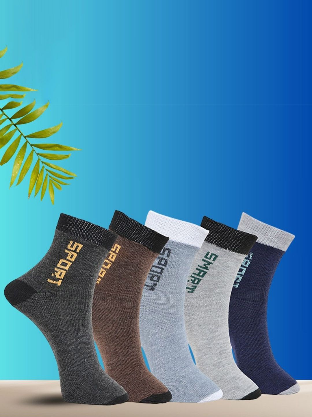 MJE Pack Of 5 Printed Mid Rise Ankle Length Socks-picture-42