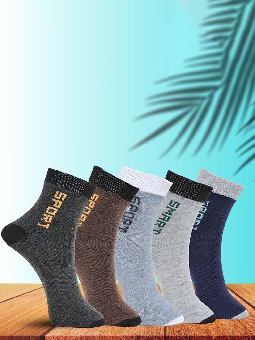 MJE Unisex Pack Of 5 Printed Anti-Odour Ankle-Length Socks-picture-38