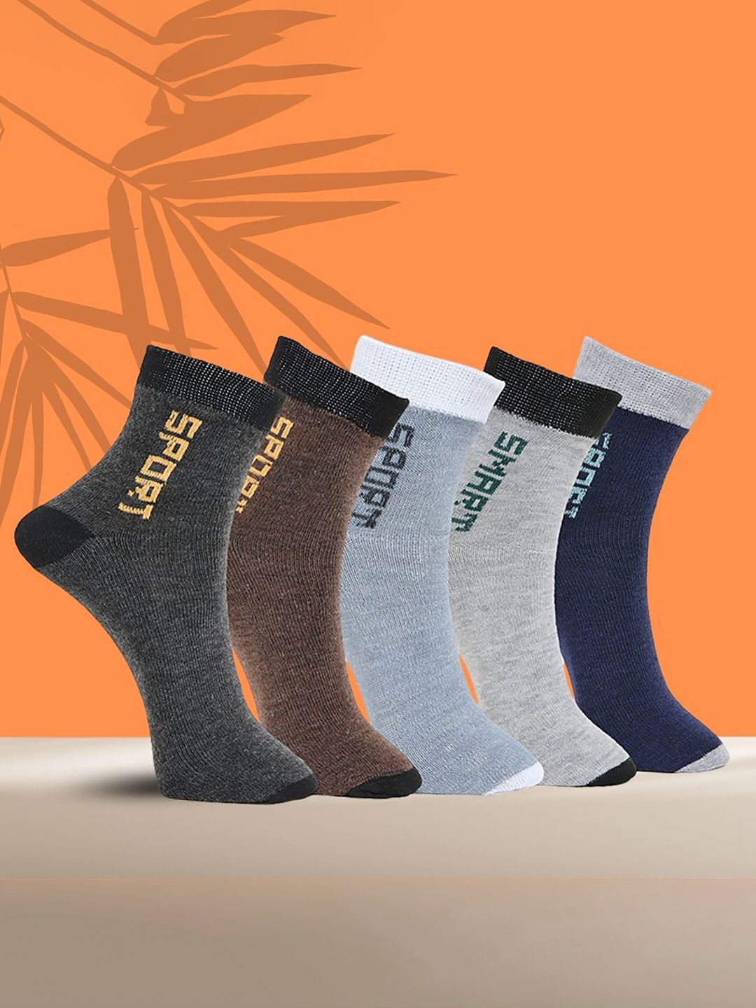 MJE Pack Of 5 Printed Mid Rise Ankle Length Socks-picture-35