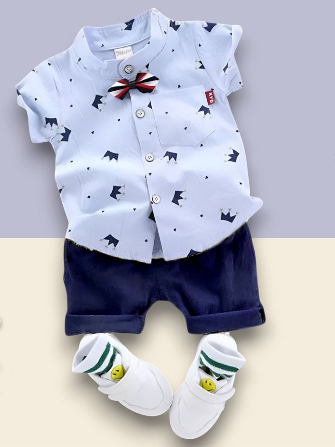 Woxaa Kids Printed Short Sleeves Shirt With Shorts-picture-57