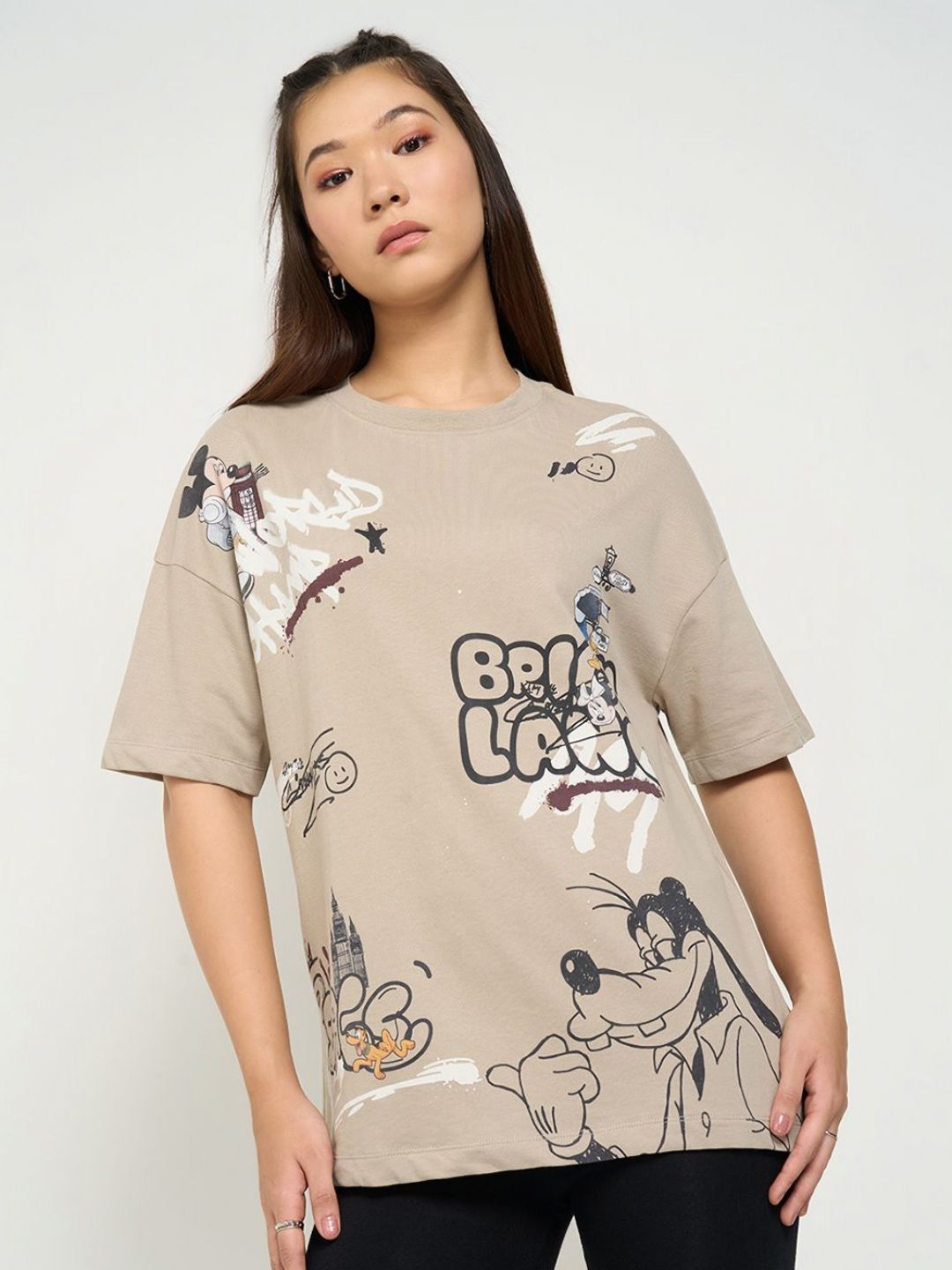 People Women Mickey & Friends Printed Oversized T-shirt-picture-20