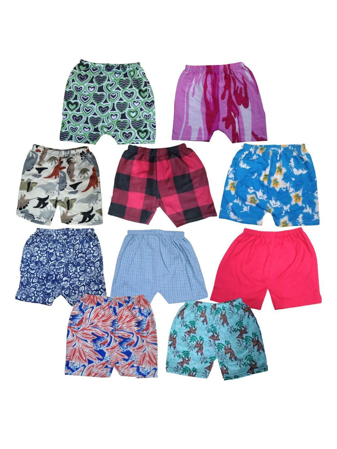 Shajiv Girl Pack Of 10 Printed Shorts-picture-54