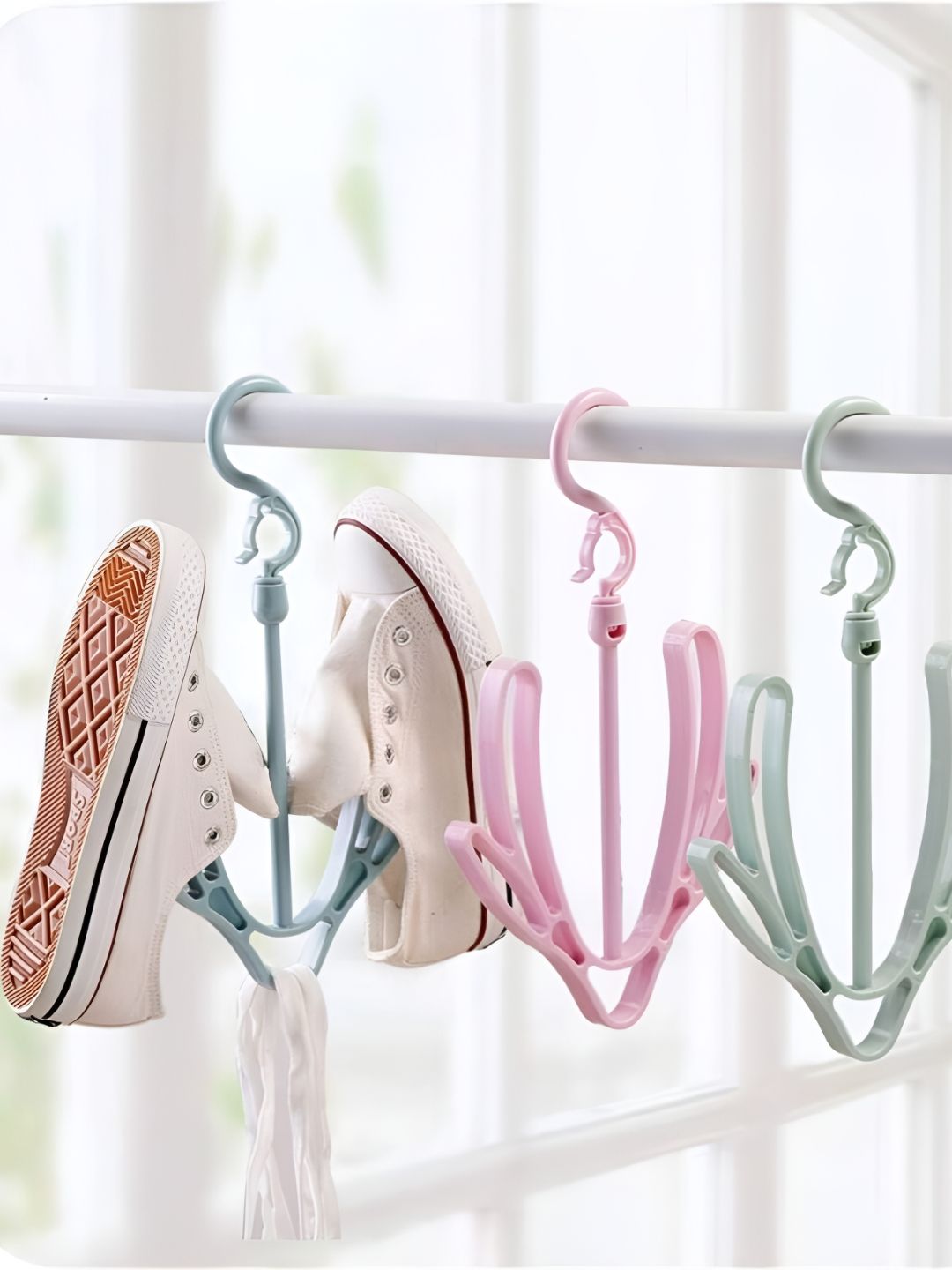 upkaranwale Pink Double-Layer Shoe Rack-picture-13