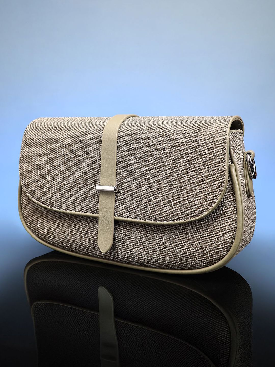 HAUTE SAUCE by Campus Sutra Leather Ribbed-Structured Sling Bag With Pouch-picture-15