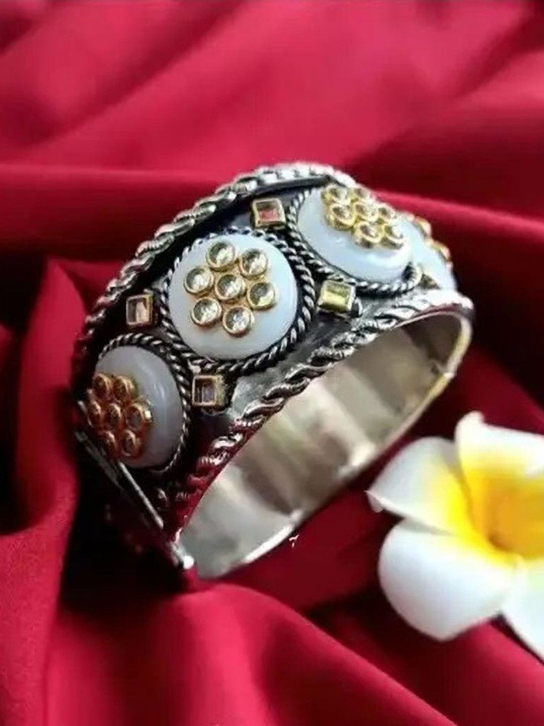 Sangria Oxidised Beaded Bangle-picture-19