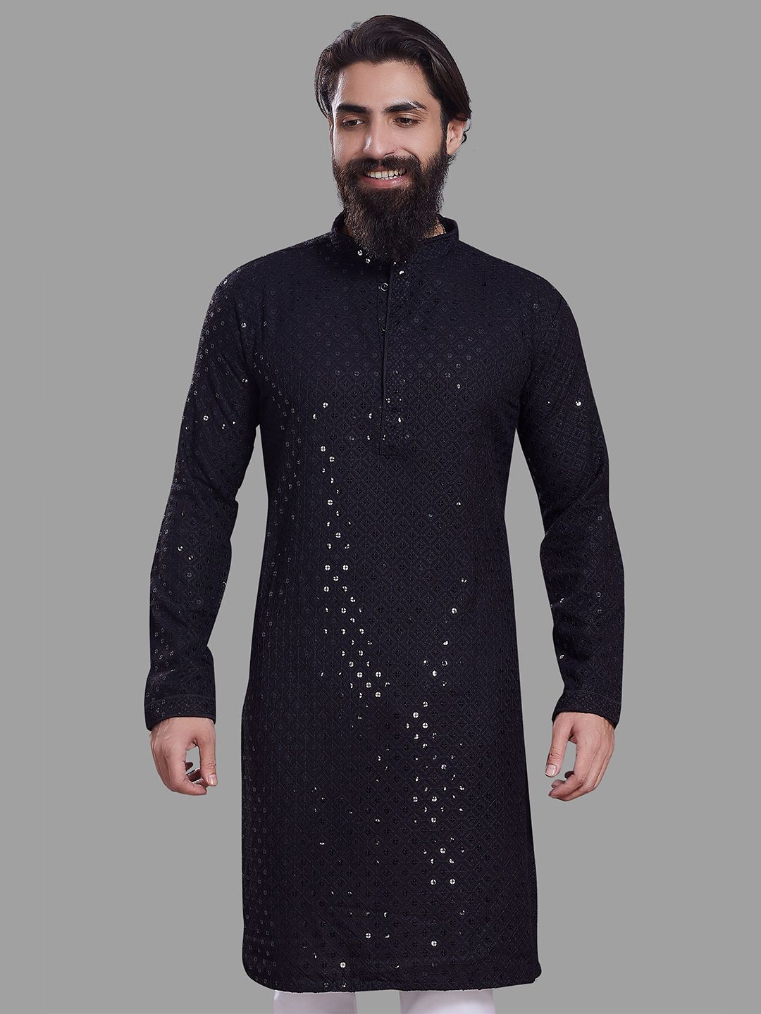 PulseIQ Men Embroidered Chikankari Kurta-picture-25