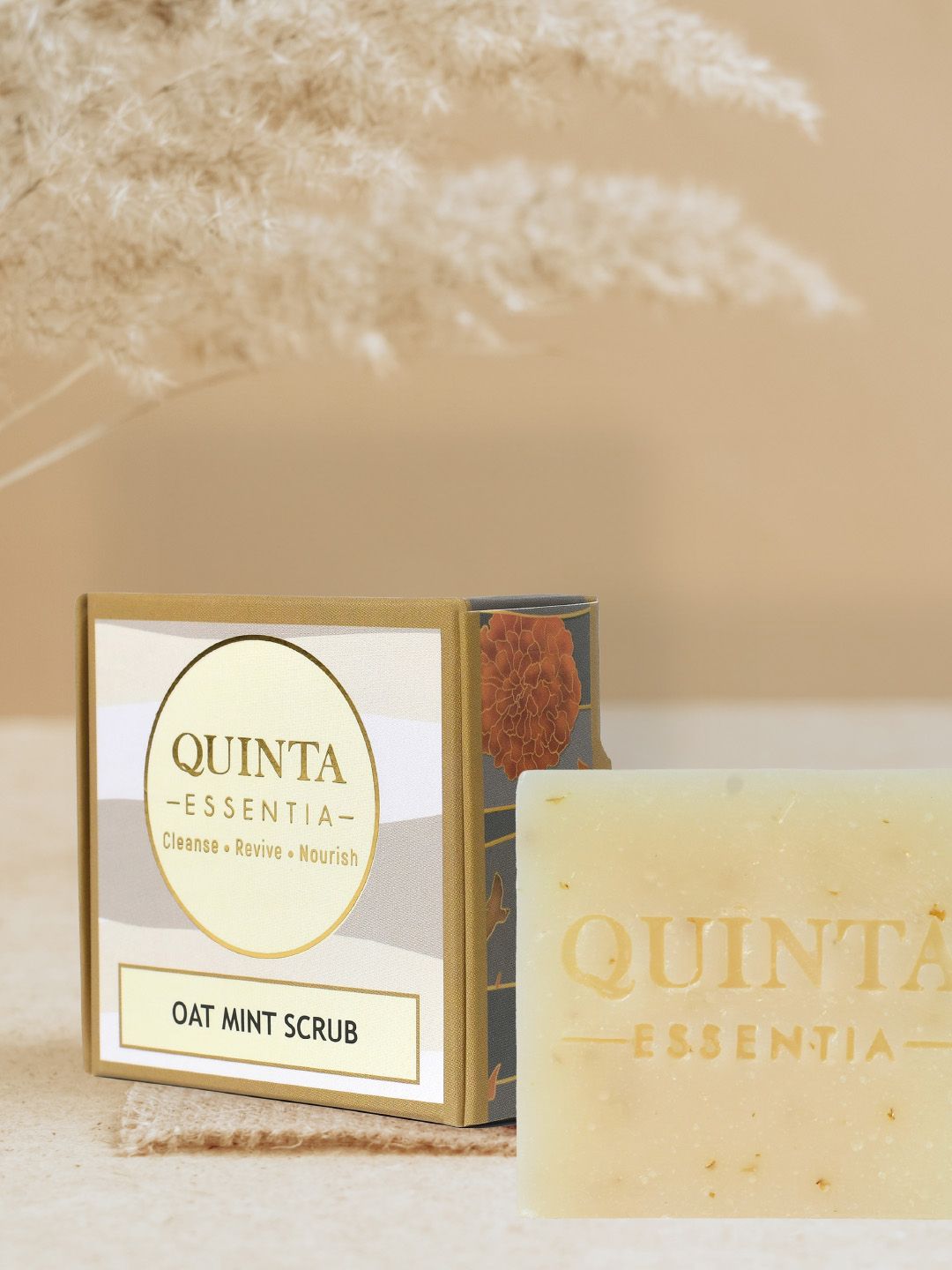 Quinta Essentia Organic Set Of 2 Oat Mint Scrub Organic Soap - 100 g Each-image-1