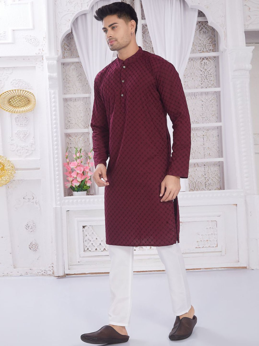 PulseIQ Men Embroidered Thread Work Kurta-picture-36