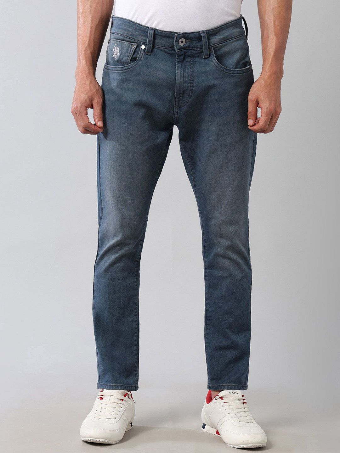 U.S. Polo Assn. Denim Co. Men Tapered Fit Mid-Rise Light Fade Jeans-picture-25