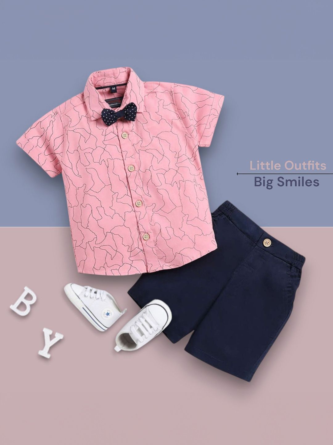 Woxaa Kids Printed Short Sleeves Shirt With Shorts-picture-28