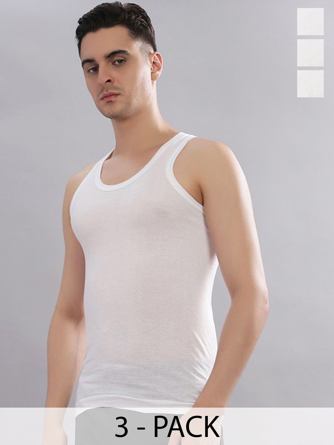 CAVENDERS Pack Of 3 Scoop Neck Pure Cotton Basic Vests - C72=-SWIFT---3---85-picture-38