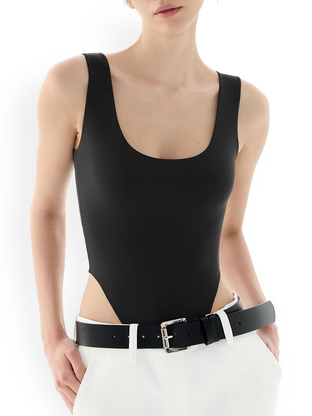 ZEROZABAR Ribbed Round Neck Bodysuit-picture-5