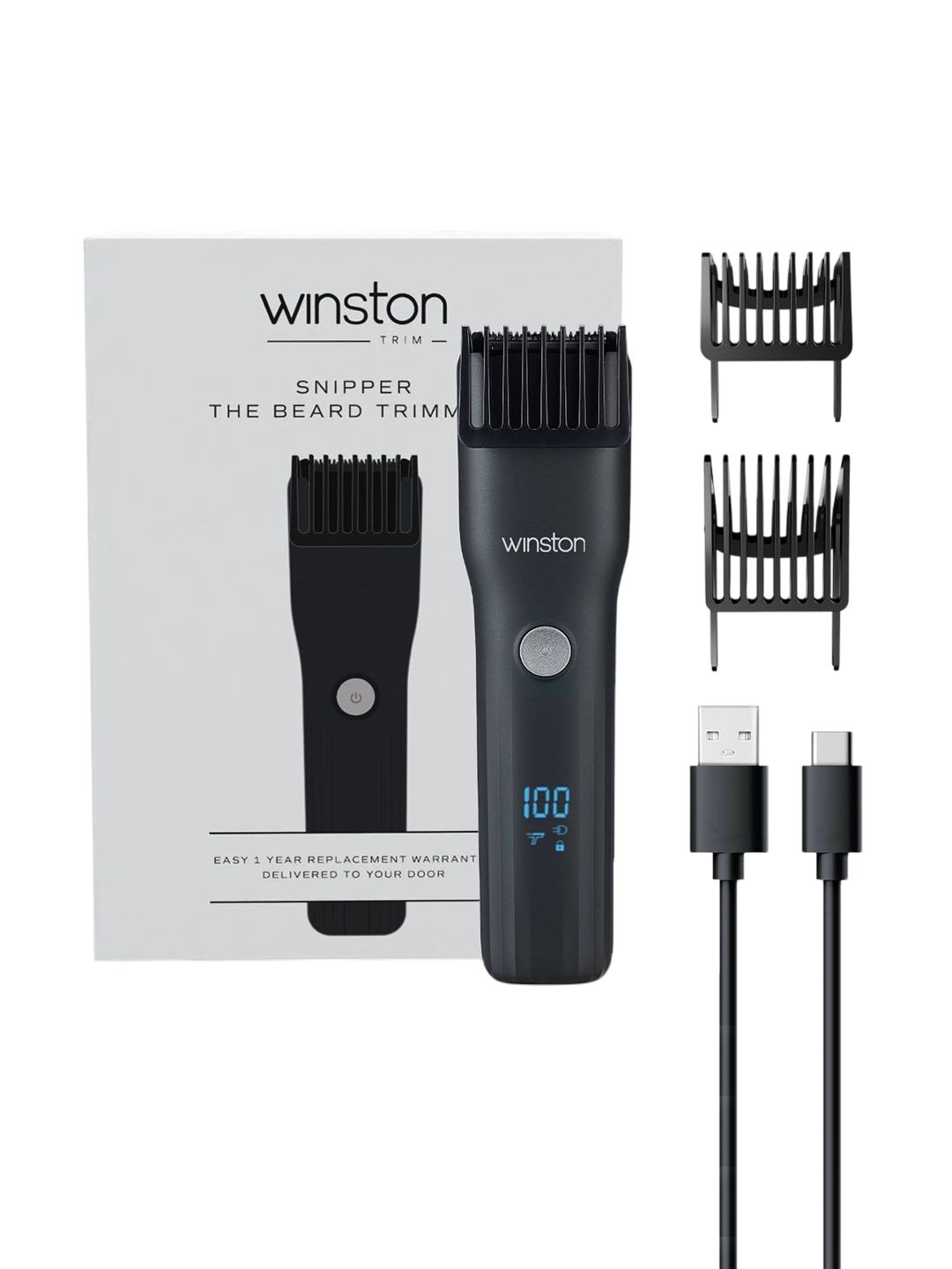 WINSTON WSBT-101 Snipper Beard Trimmer With Digital Display & Travel Lock-image-27