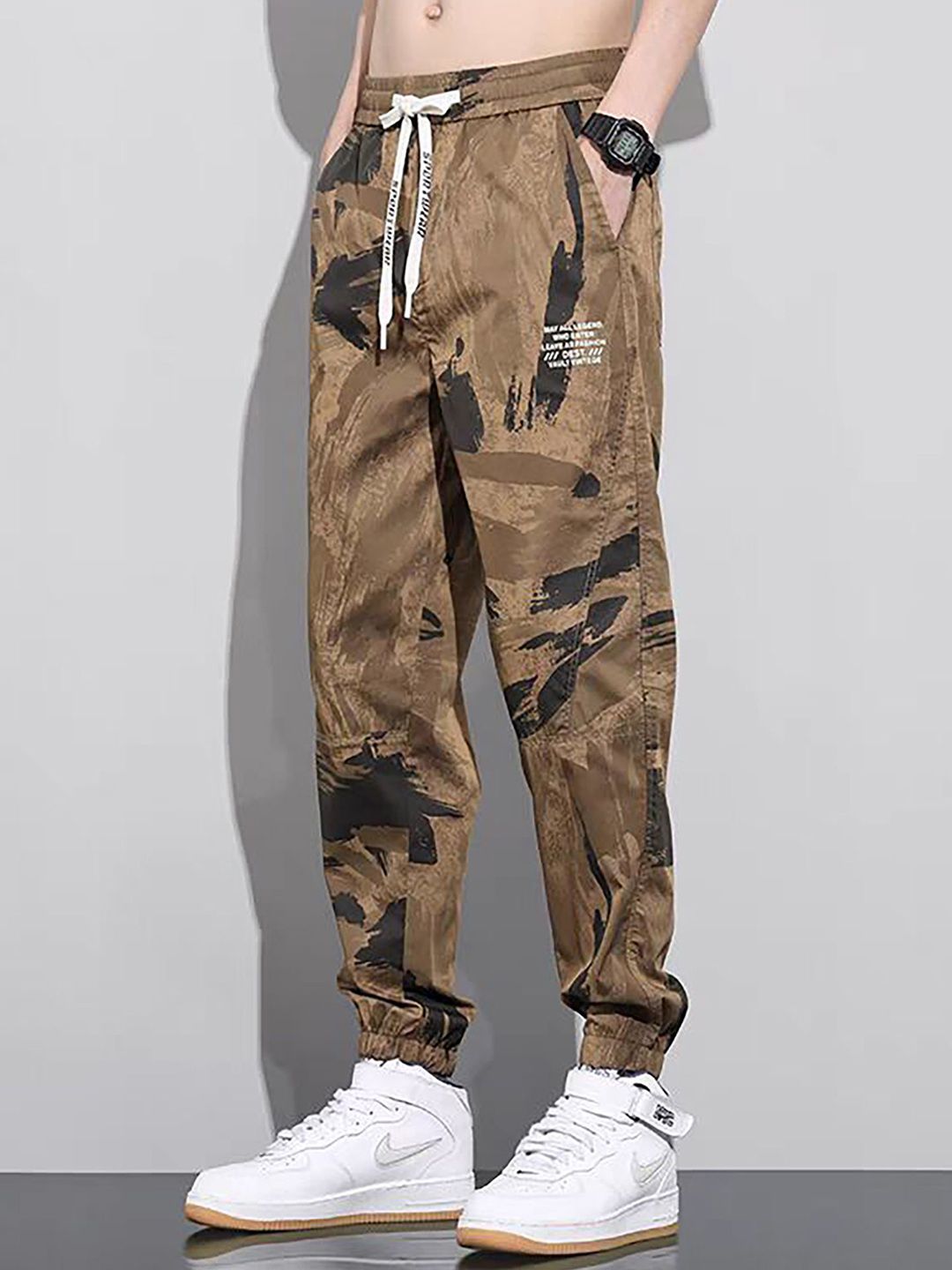 HERE&NOW Men Camouflage Printed Cargos Trousers-picture-33