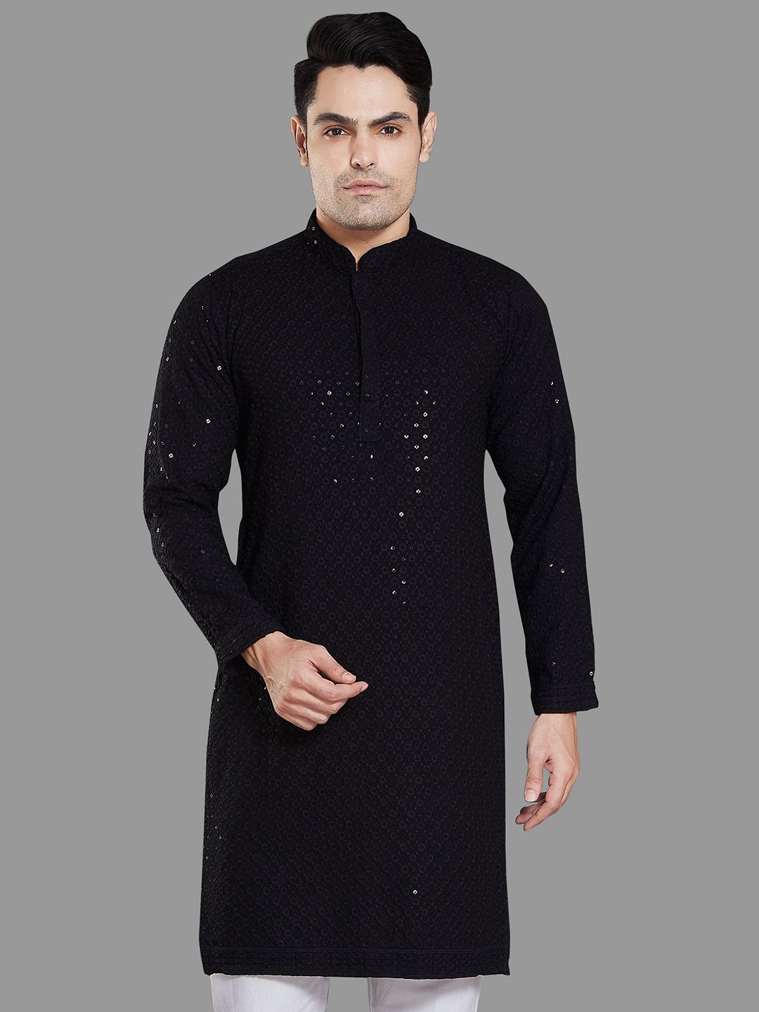 PulseIQ Men Embroidered Chikankari Kurta-picture-39