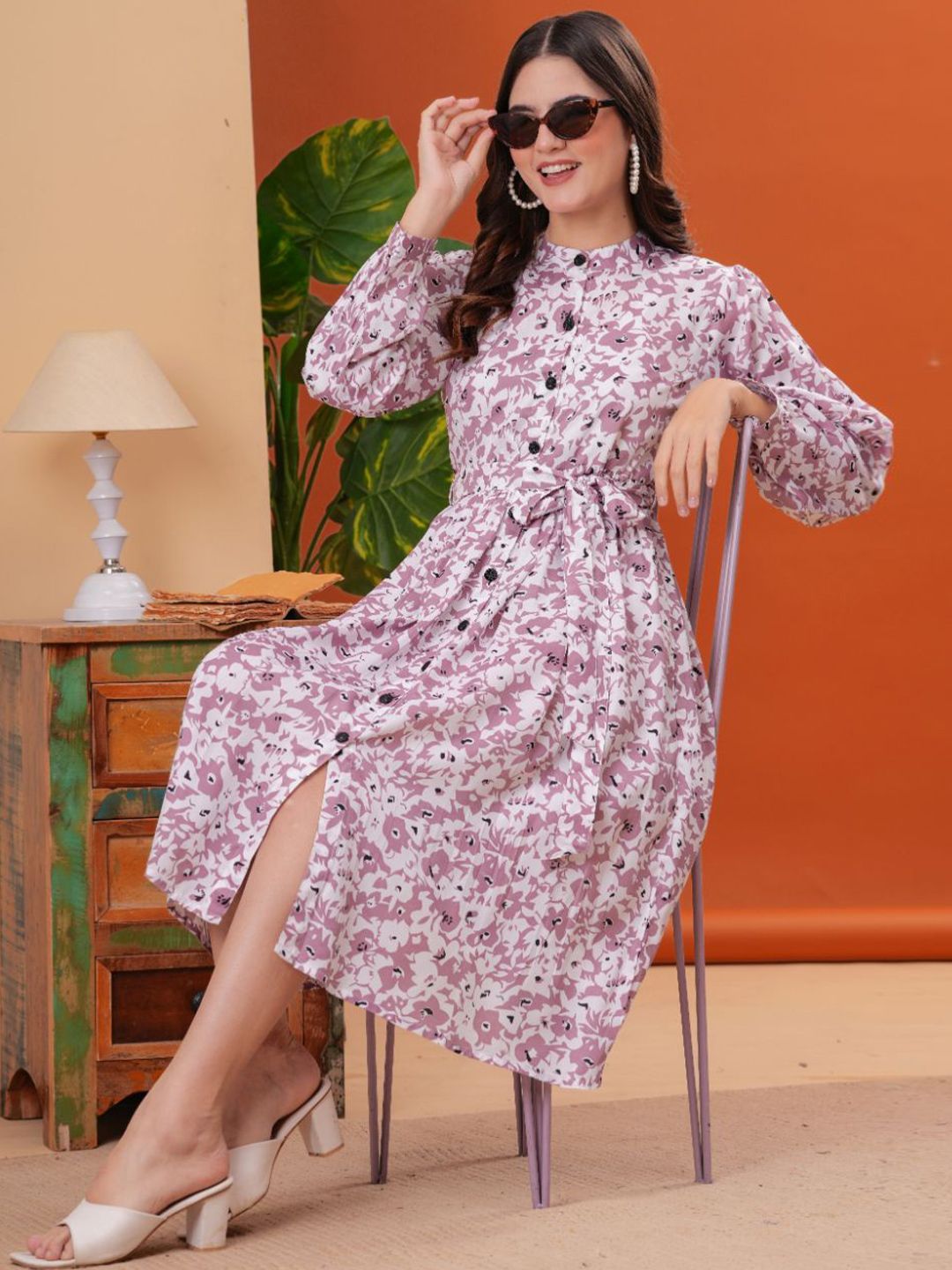 Buy BAESD Women Floral Printed Fit & Flare Midi Dress - Dresses for ...