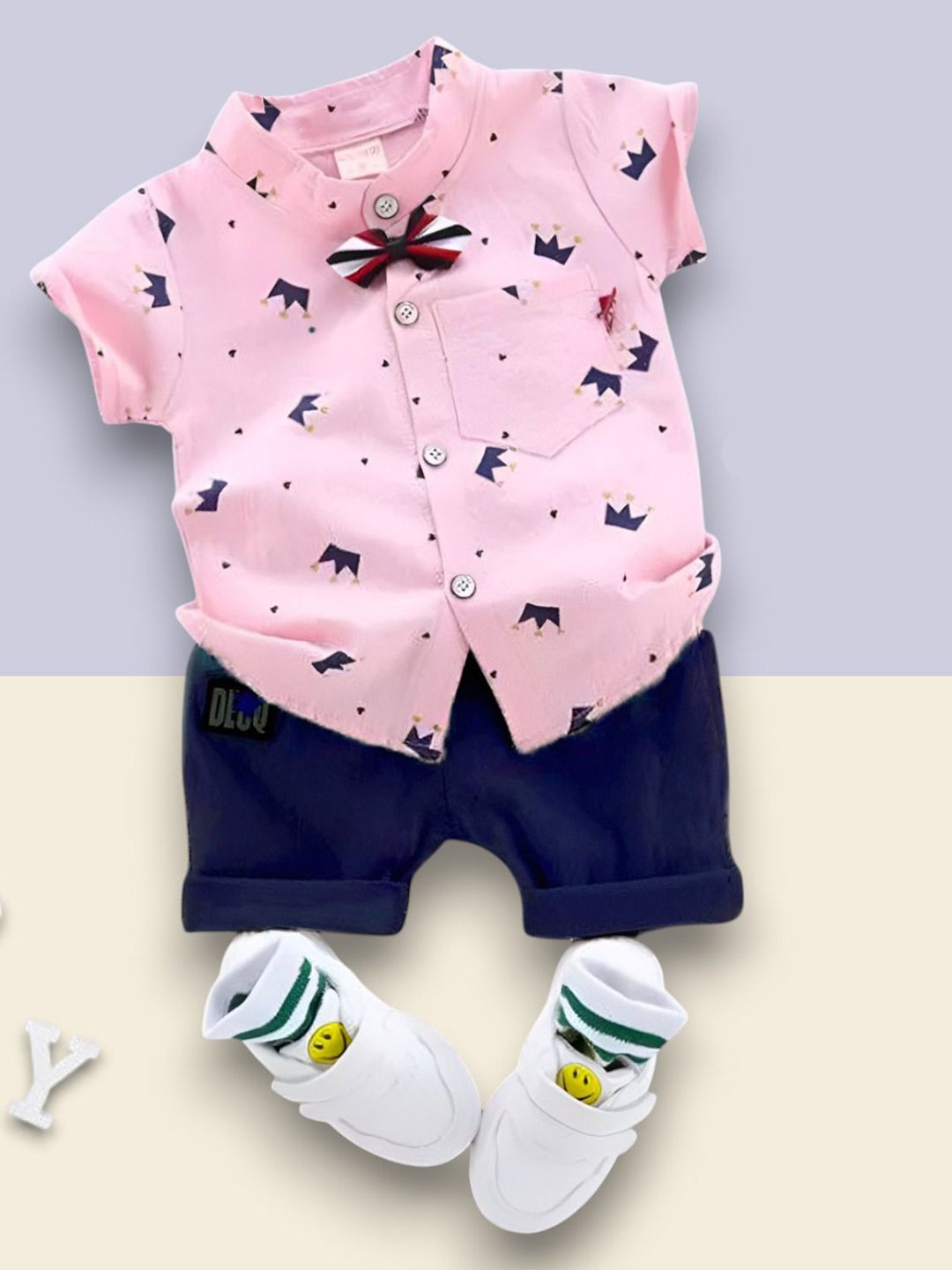 Woxaa Kids Printed Short Sleeves Shirt With Shorts-picture-12