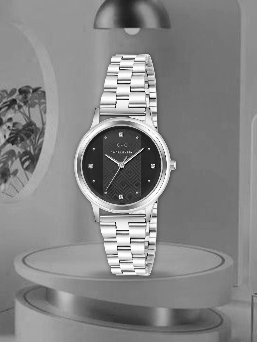 CHARLIEKEEN Women Brass Patterned Wrap Around Straps Analogue Watch CC-LR016-BLK-CH-image-0