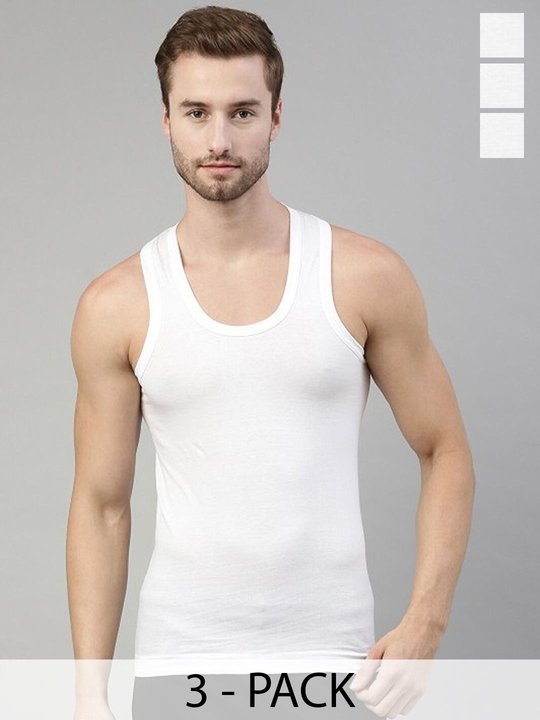 CAVENDERS Pack Of 3 Scoop Neck Pure Cotton Basic Vests - C74=-SWIFT---3---85-picture-45