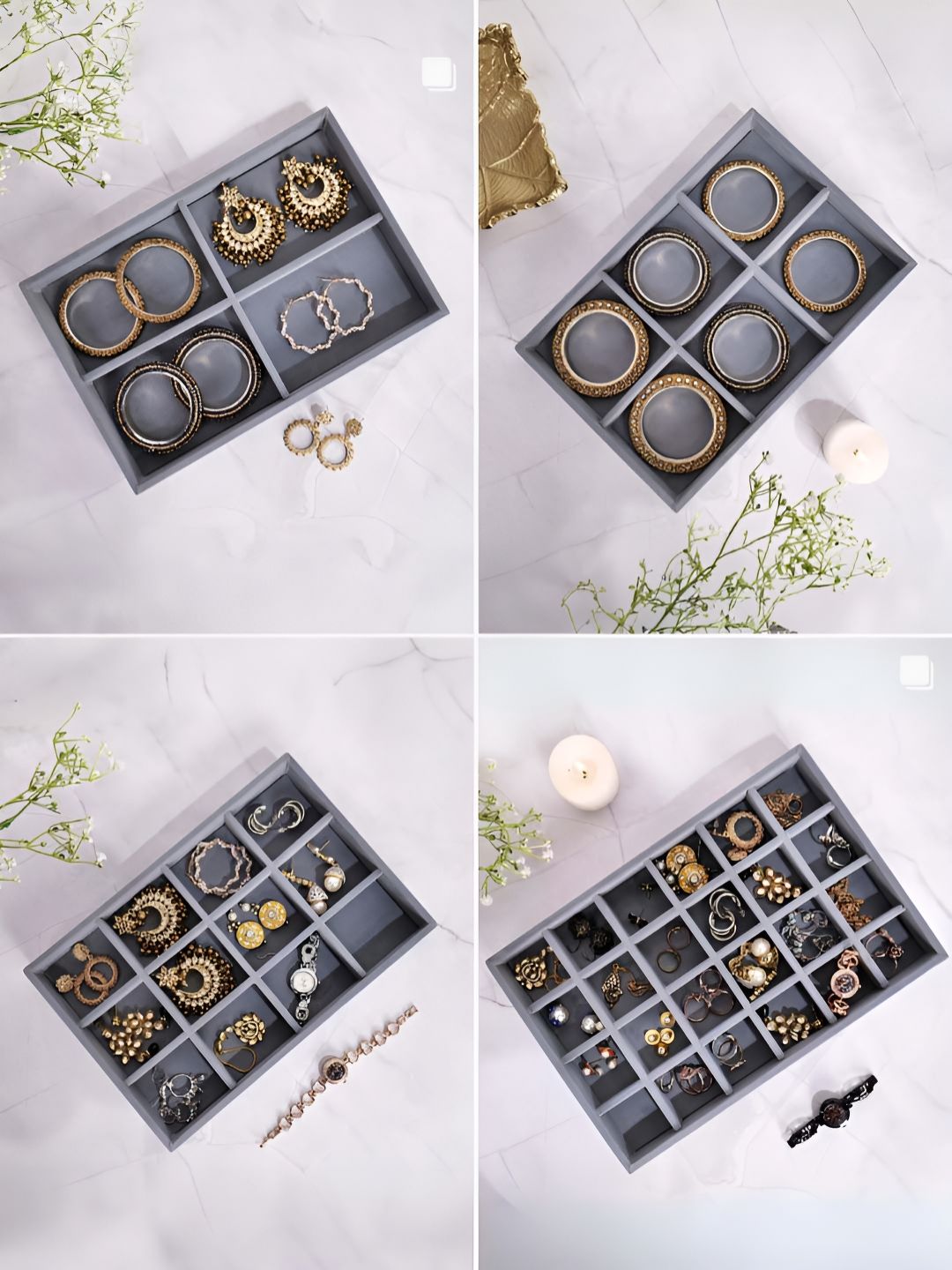 La Trove Grey 4 Pieces Wardrobe Jewellery Organisers-picture-38