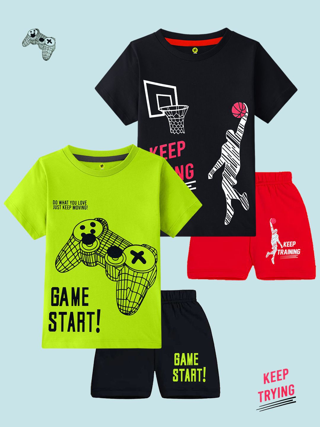 YK Boys Printed T-shirt with Shorts-picture-54