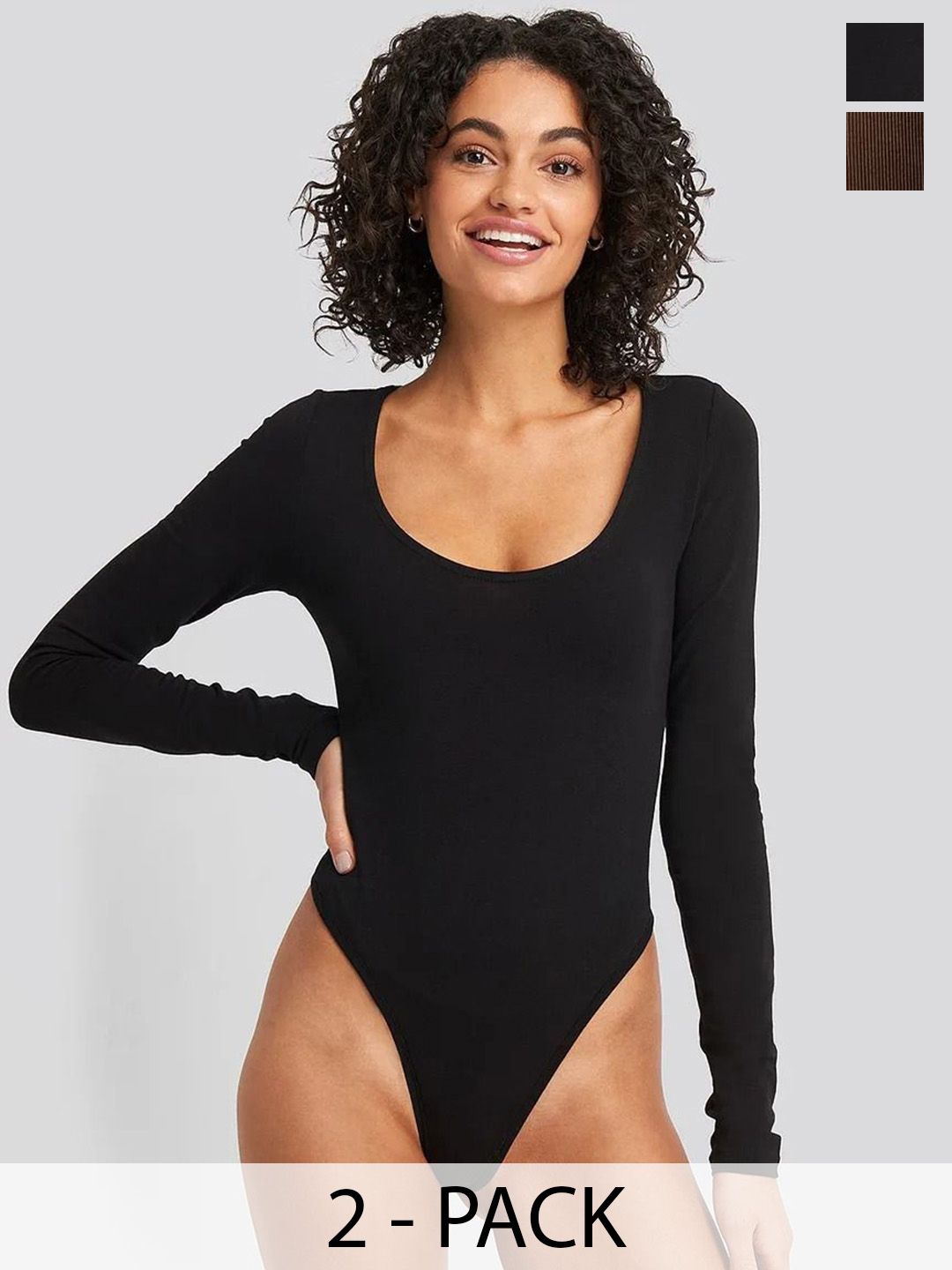 ZEROZABAR Pack Of 2 Ribbed Round Neck Bodysuits-picture-34
