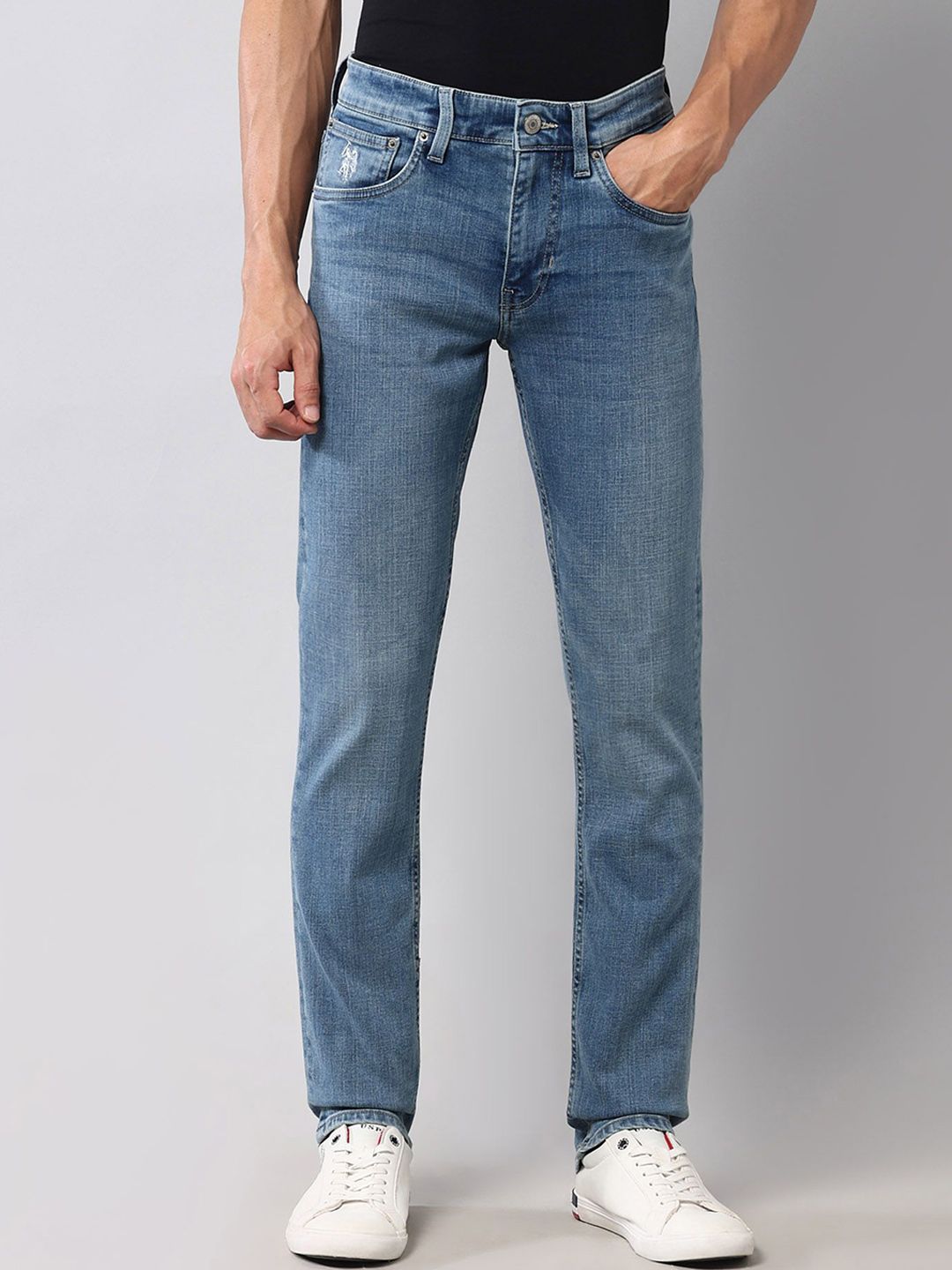 U.S. Polo Assn. Denim Co. Men Slim Fit Mid-Rise Light Fade Jeans-picture-26