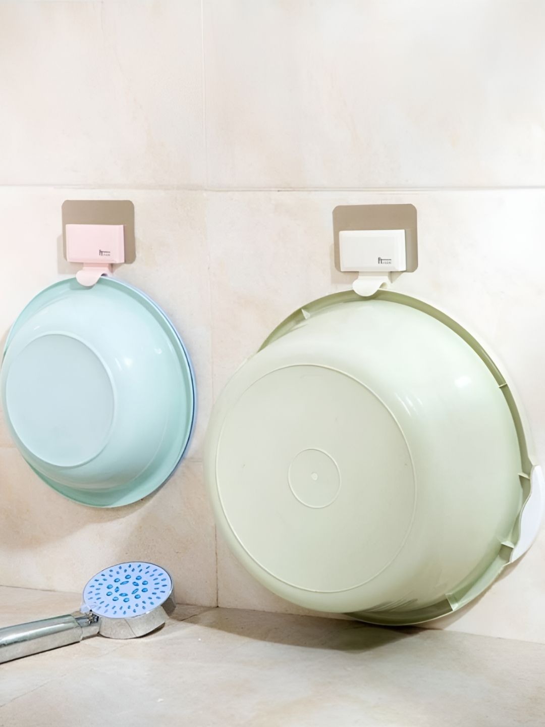 upkaranwale Peach & White Wall Adhesive Plastic Utility Holder-image-22