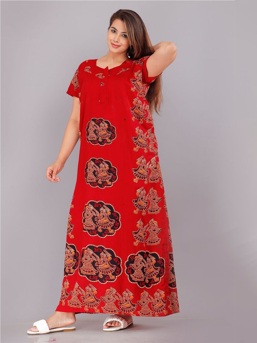 AAKARSHANA Printed Maxi Nightdress-picture-18