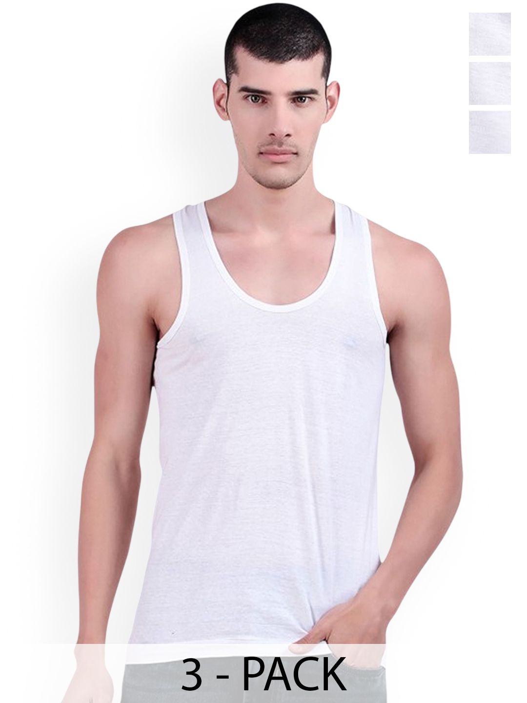 CAVENDERS Pack Of 3 Scoop Neck Pure Cotton Basic Vests - C50=-SWIFT---3---85-picture-27