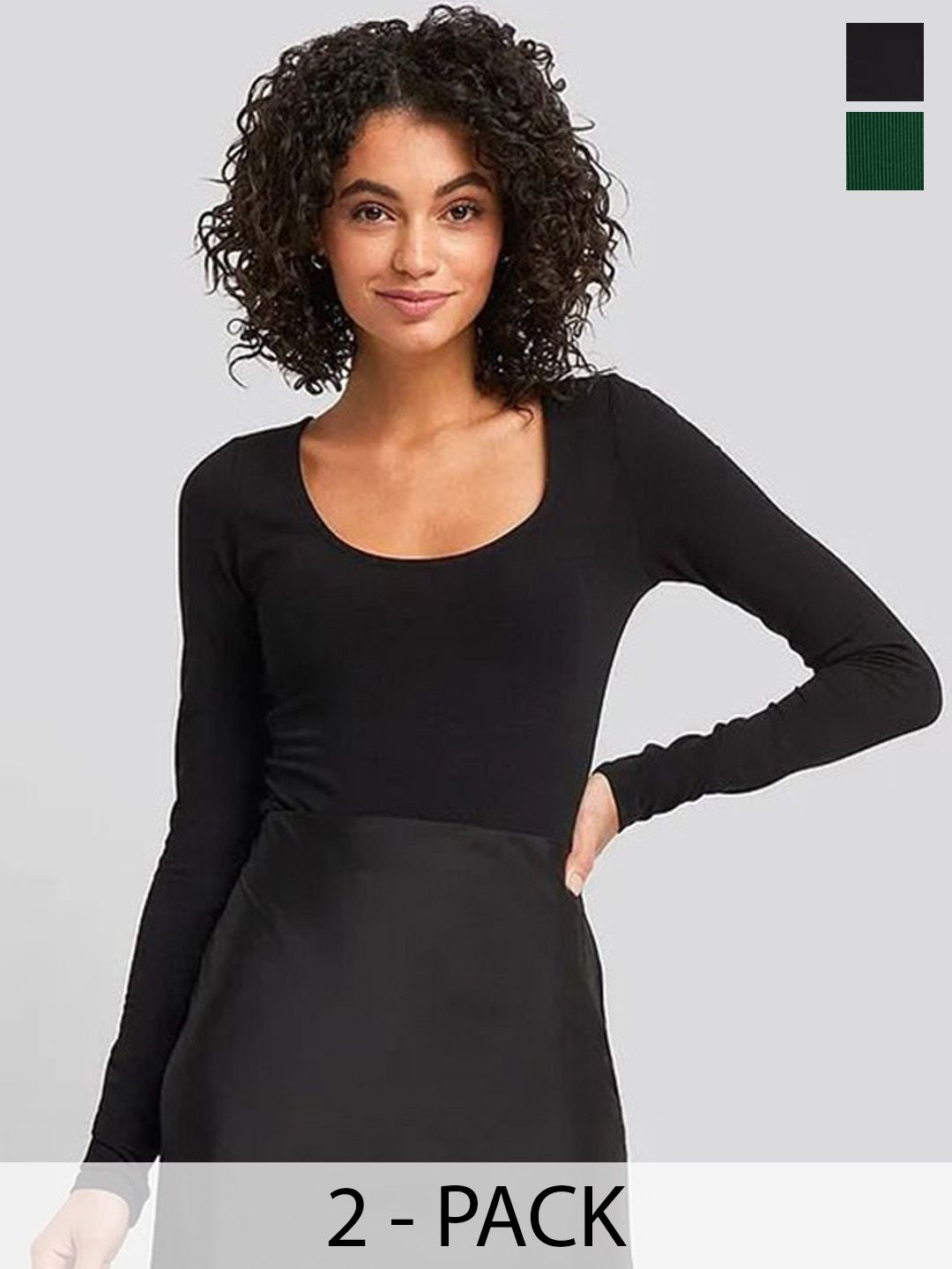 ZEROZABAR Pack Of 2 Ribbed Round Neck Bodysuits-picture-37