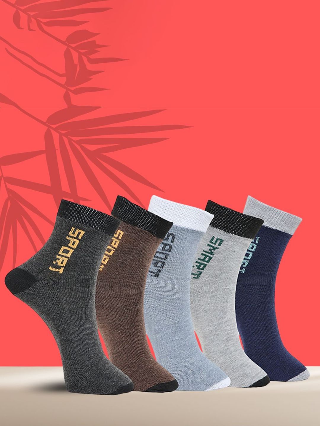 MJE Pack Of 5 Printed Mid Rise Ankle Length Socks-picture-15