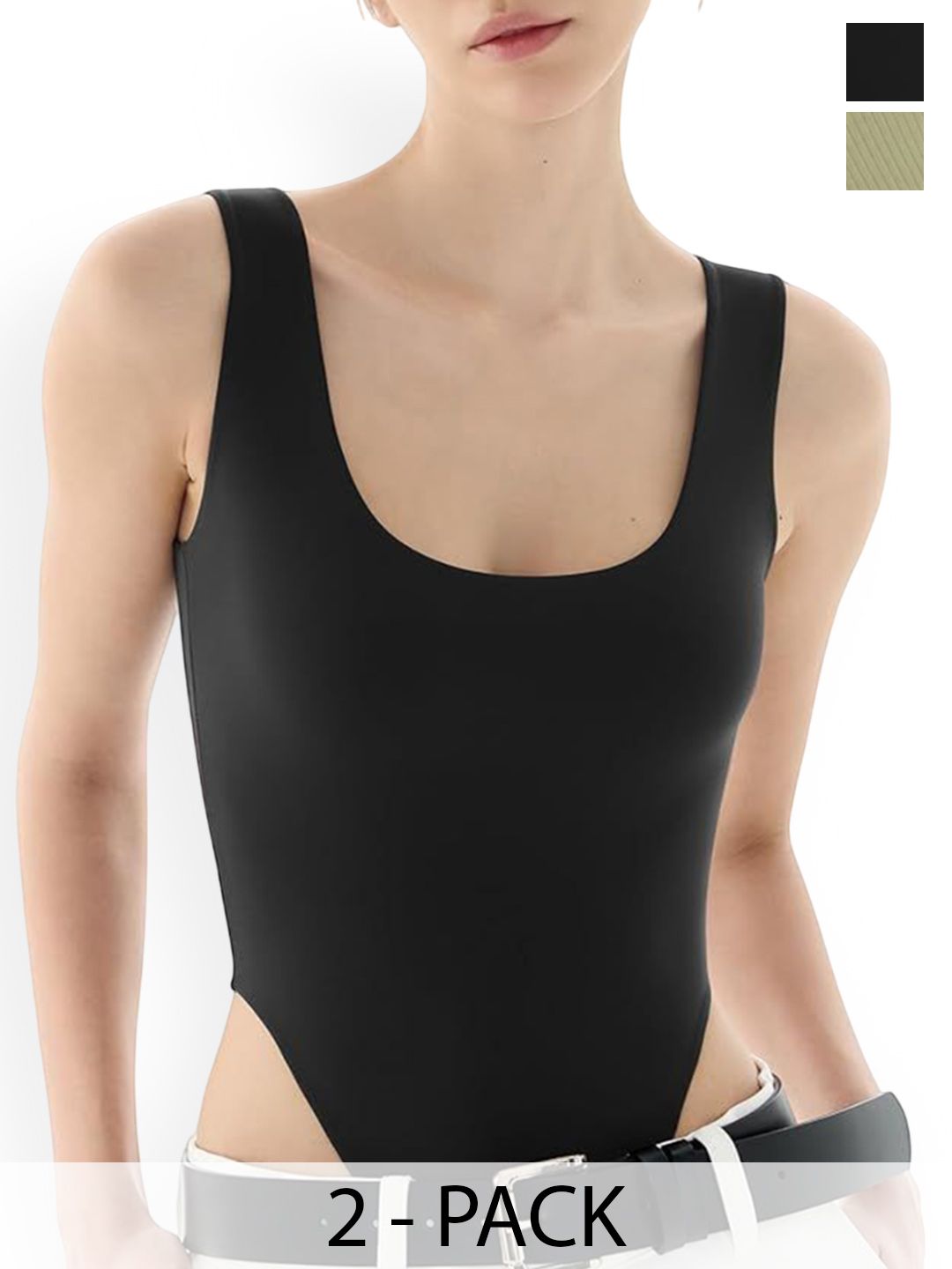 ZEROZABAR Pack Of 2 Ribbed Round Neck Bodysuit-picture-31