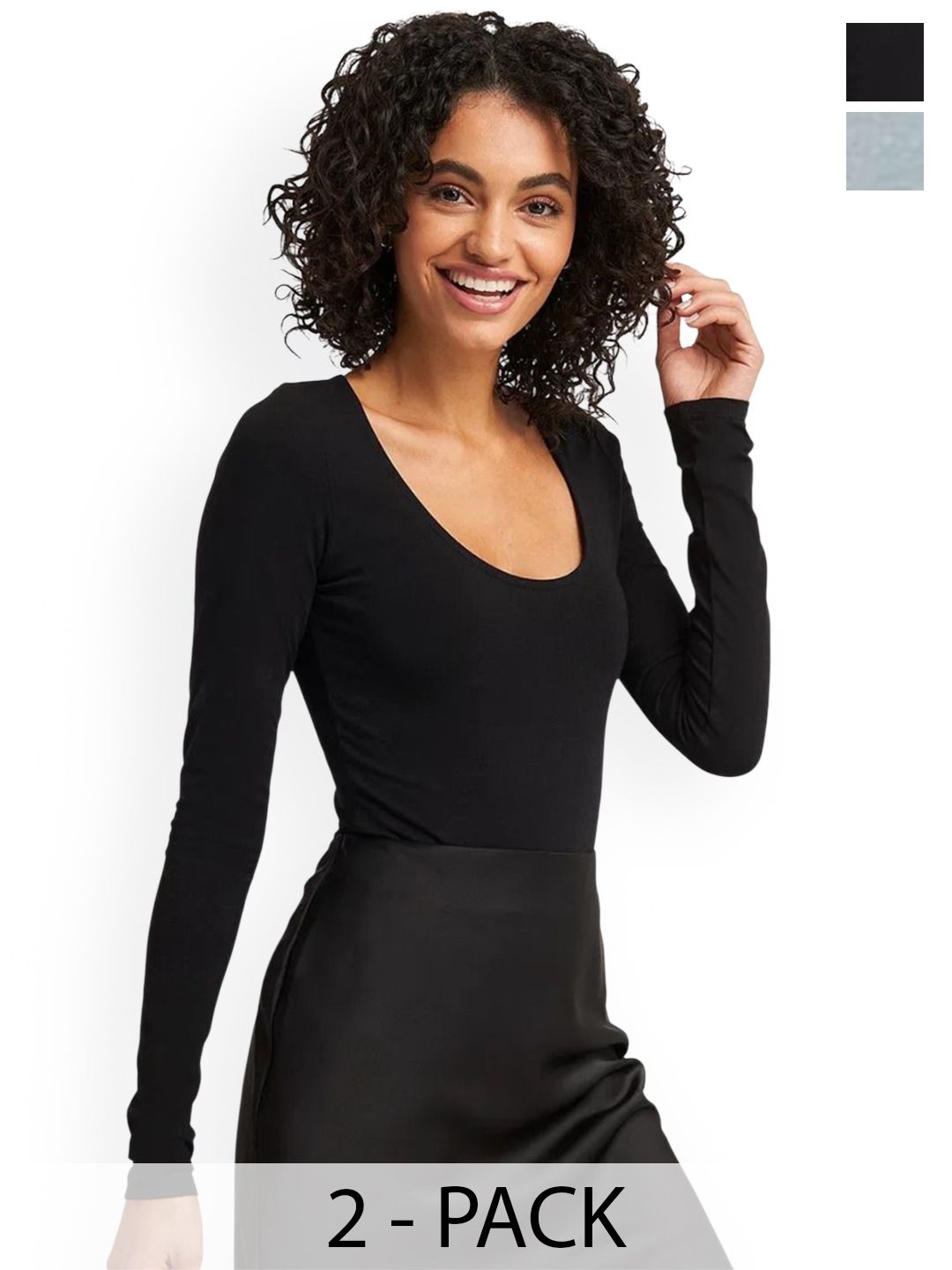 ZEROZABAR Pack Of 2 Ribbed Round Neck Bodysuits-picture-27
